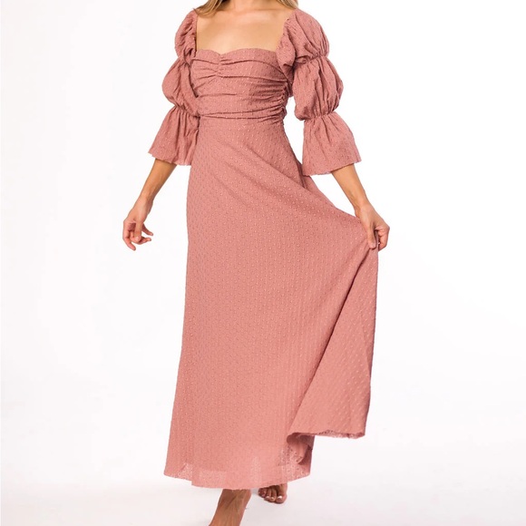 Tiered Sleeve Maxi Dress with Pockets in Dusty Mauve - Bump Friendly - Picture 2 of 4